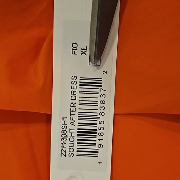 💕TRINA TURK💕 Sought After Dress High Low Bubble Hem Fire Island Orange XL NWT - Picture 11 of 13